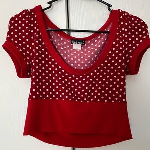 Red polkadot crop top ♥️